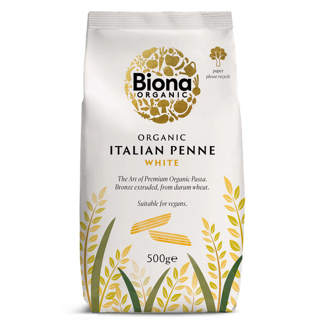 Biona Organic White Penne Bronze Extruded 500g