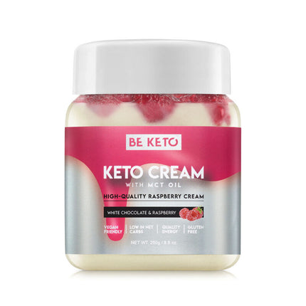 BeKeto Keto Cream White Chocolate & Raspberry + MCT Oil 250g