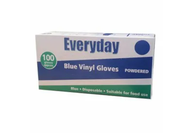 Everyday Blue Vinyl Gloves Small Powdered 100s