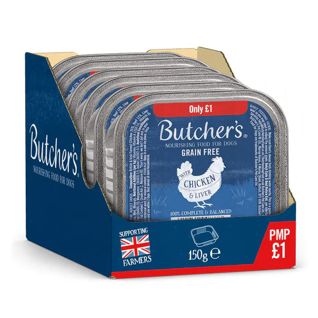 Butcher's Chicken & Liver Foiltray 150g PMP £1.00