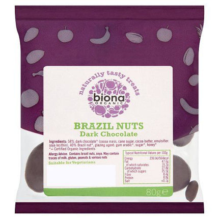 Biona Organic Plain Chocolate Covered Rainforest Brazils 80g