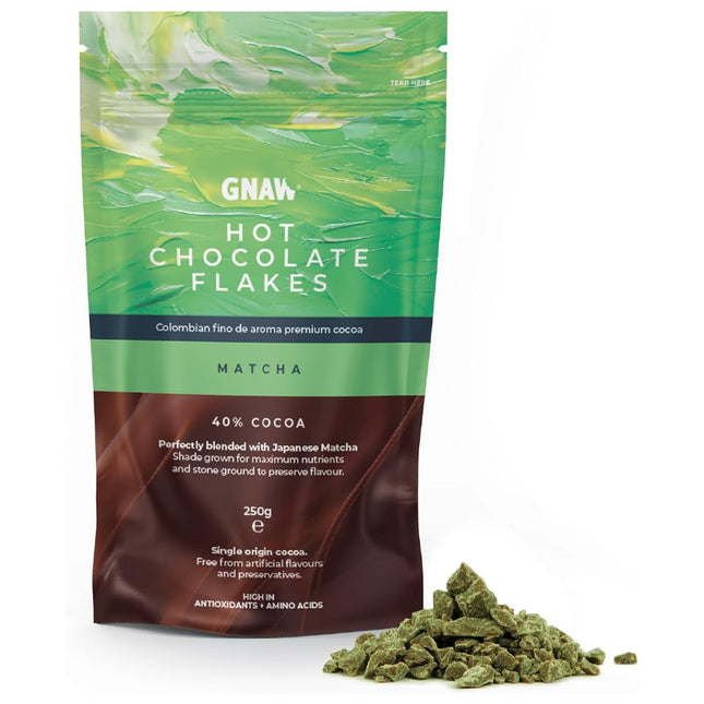 Gnaw Hot Chocolate Flakes Matcha Hot Chocolate 250g