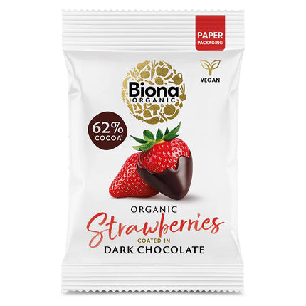 Biona Dark Chocolate Strawberries Organic 45g