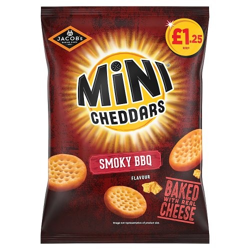 Jacob's Mini Cheddars Smoky BBQ Snacks PMP £1.25 90g