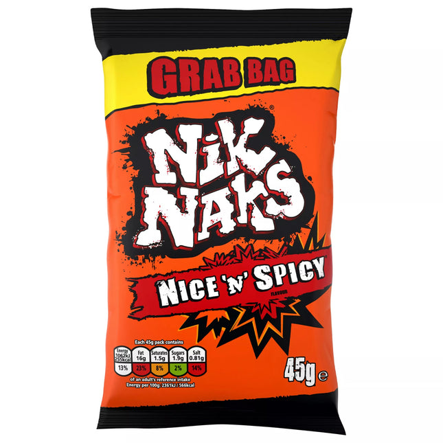 Nik Naks Nice 'N' Spicy Grab Bag Crisps 45g