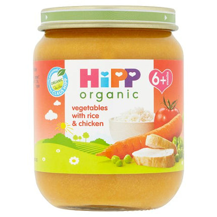 Hipp Organic Vegetables With Rice And Chicken Baby Food Jar 6+ Months 125g - H1