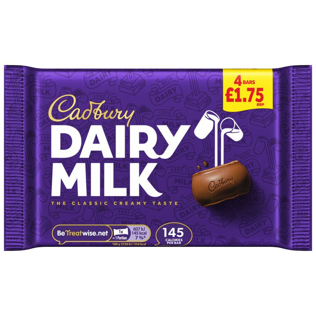 Cadbury Dairy Milk PMP £1.75 108.8g 4 Pack