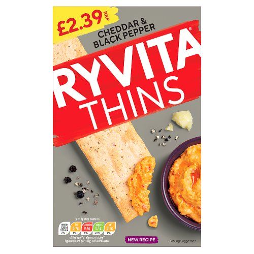 Ryvita Thins Cheddar & Black Pepper PMP 125g
