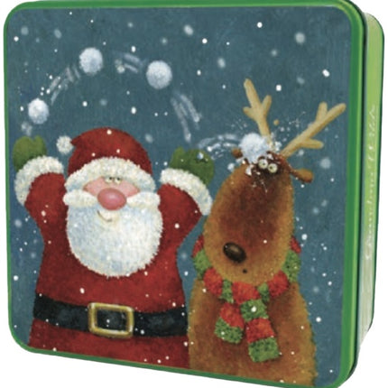 Grandma Wild's Embossed Jolly Santa & Reindeer Tin 6 x 160g