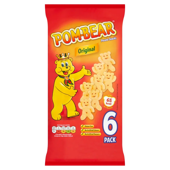 Pom-Bear Original Multipack Crisps 6 Pack 78g