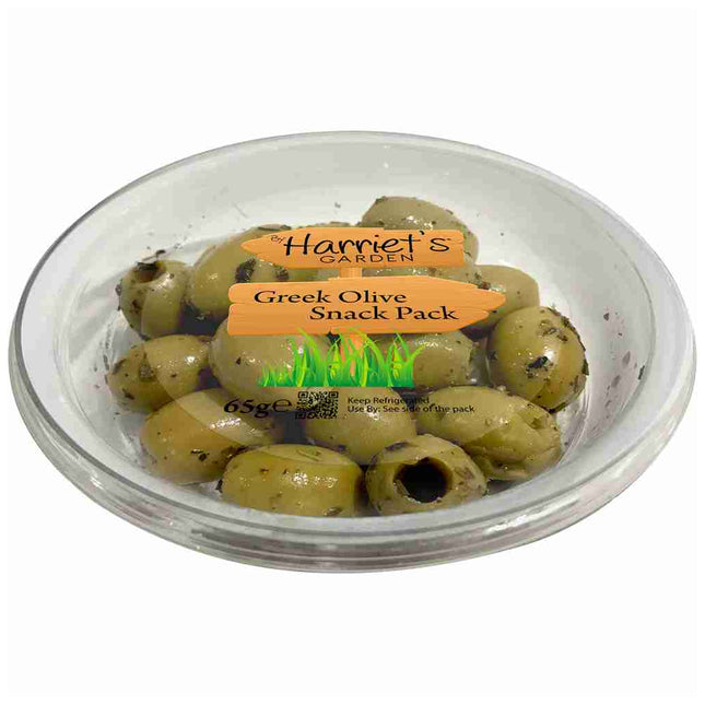 Harriets Garden Green Greek Snacking Olives 65G