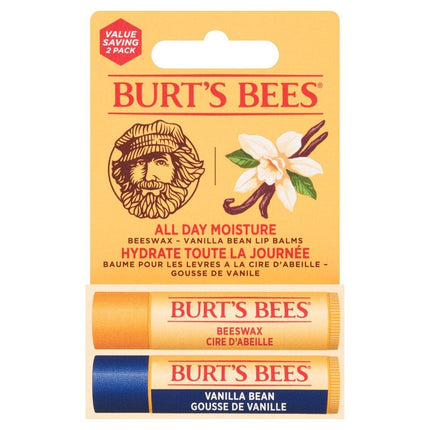 Burts Bee's Duo Lip Balm Beeswax & Vanilla / Burts Bee's Duo Vanilla Lip Balm 2 x 4.5g