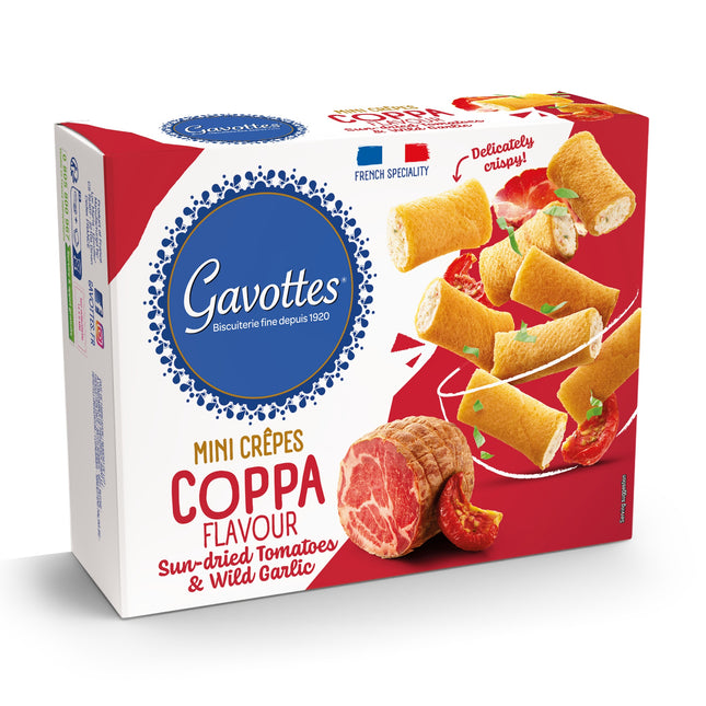 Gavottes Mini Crepes filled with Coppa, Sundried Tomatoes & Garlic 80g