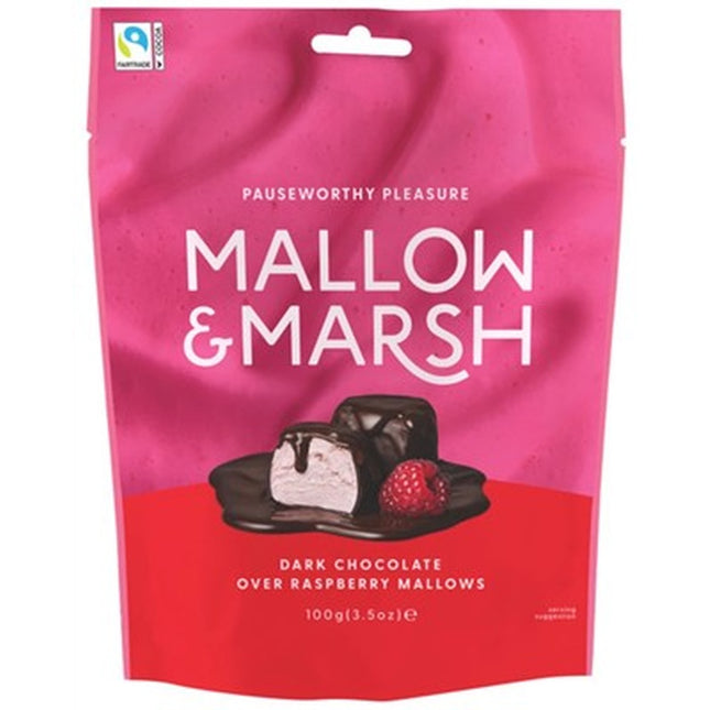 Mallow & Marsh Dark Chocolate Raspberry Mallow Pouch 100g