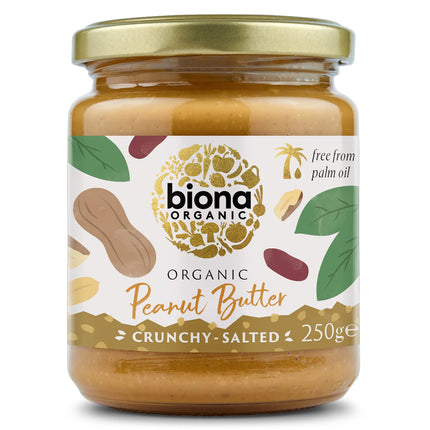 Biona Organic Peanut Butter Crunchy/ With Sea Salt 250g