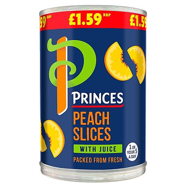 Princes Peach Slices in Juice 410G PMP £1.59