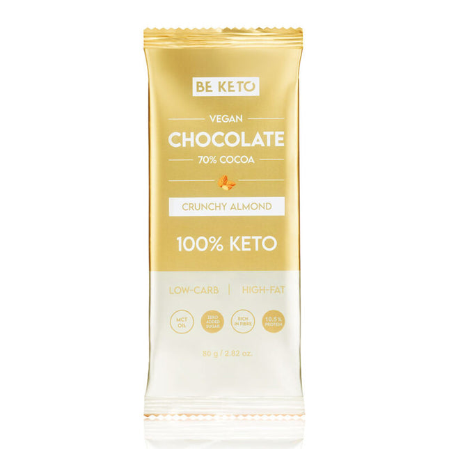 BeKeto Vegan Keto Chocolate Crunchy Almond 80g