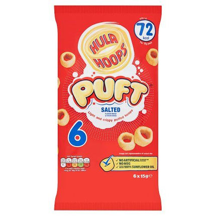 Hula Hoops Puft Salted Multipack Crisps 6 Pack