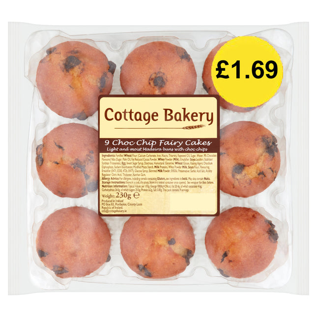 Cottage Choc Chip Fairy Cakes 9Pk PMP £1.69 9S