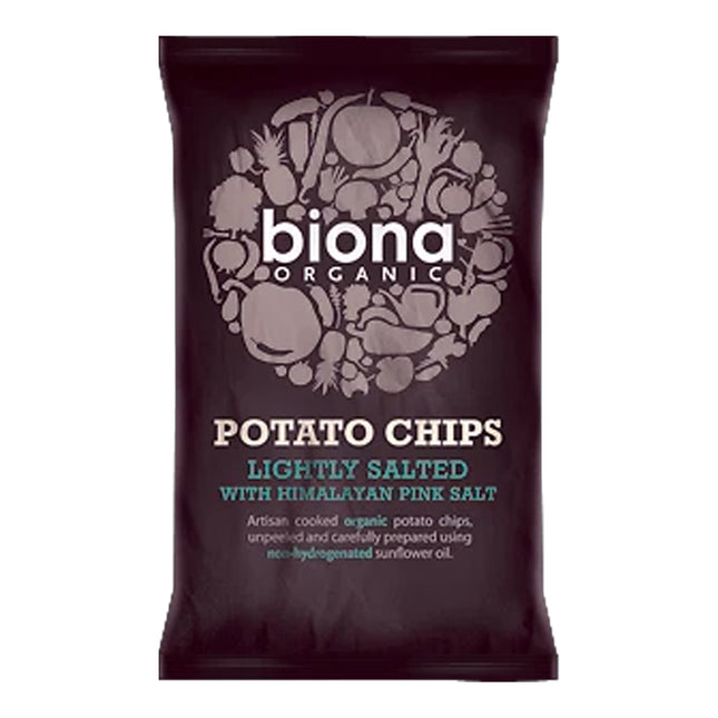 Biona Organic Potato Chips Himalayan Pink Salt Lightly Salted 100g