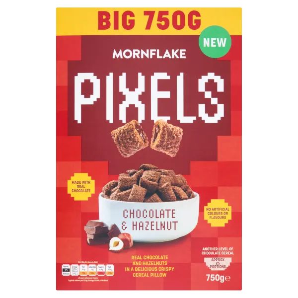 Mornflake Pixels Choc & Hazelnut Pillows 750g