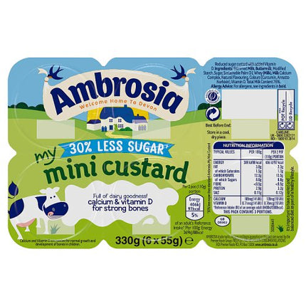 Ambrosia M/Pots Custard Reduced Sugar 330g