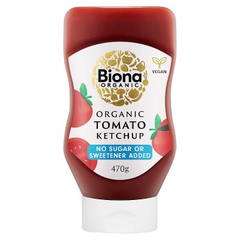 Biona Organic Tomato Ketchup No Added Sugar Squeezy 470g