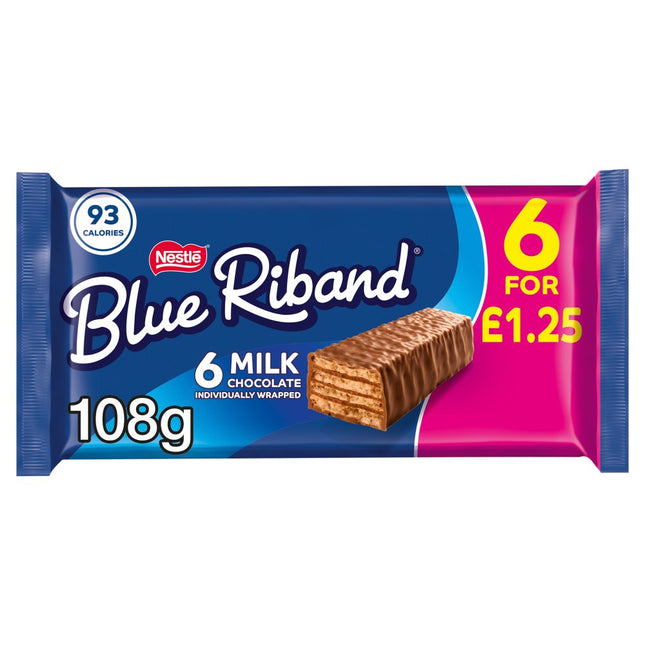 Blue Riband Wafer Biscuit Bar PMP £1.25 6x18g