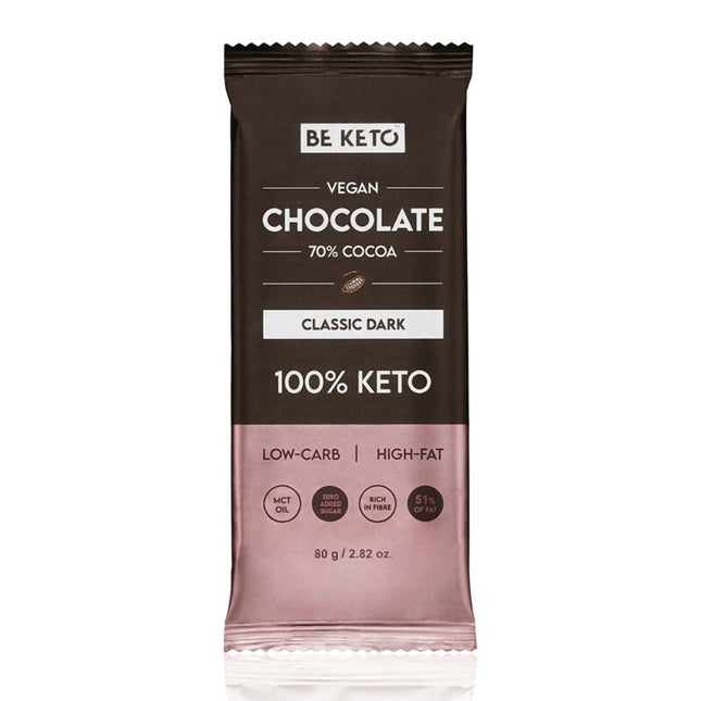 BeKeto Vegan Keto Chocolate Original Dark 80g