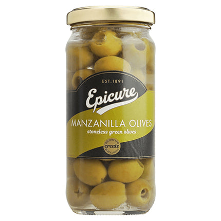 Epicure Stoneless Green Manzanilla Olives 235G