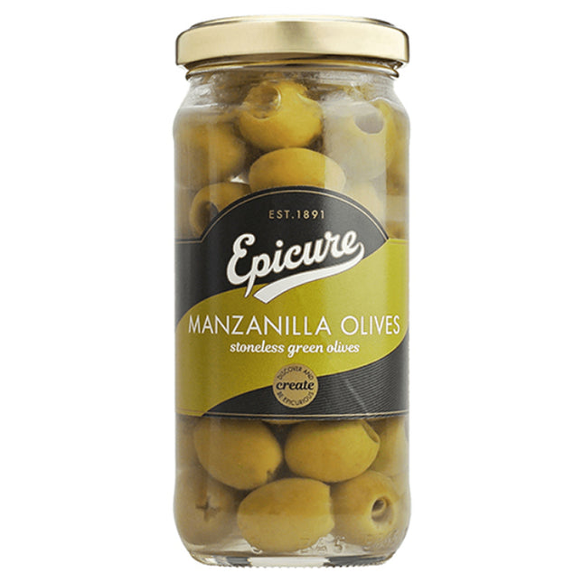 Epicure Stoneless Green Manzanilla Olives 235G