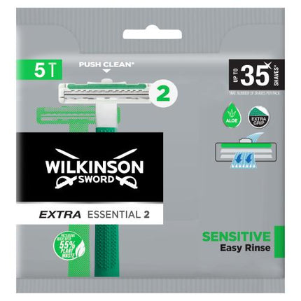 Wilkinson Sword Male Extra Essential 2 Sensitive Disposbae Razor x 5 Per Pack