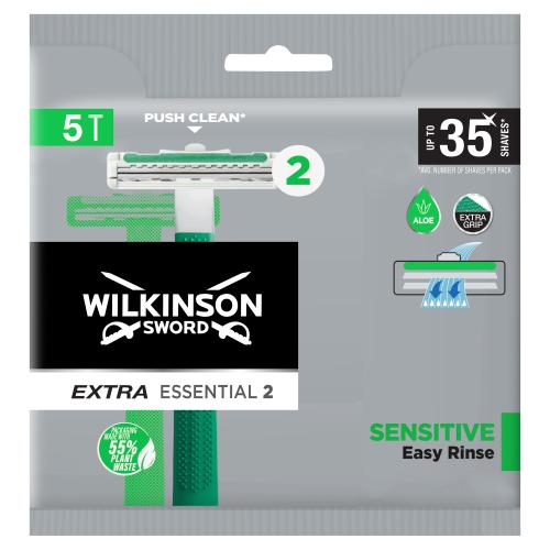Wilkinson Sword Male Extra Essential 2 Sensitive Disposbae Razor x 5 Per Pack