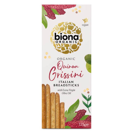 Biona Organic Quinoa Grissini Italian Breadsticks With Extra Virgin Olive Oil 125g