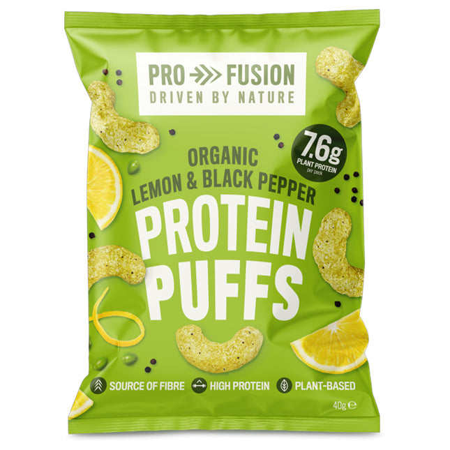 Profusion Protein Puffs Lemon & Black Pepper Organic  40g