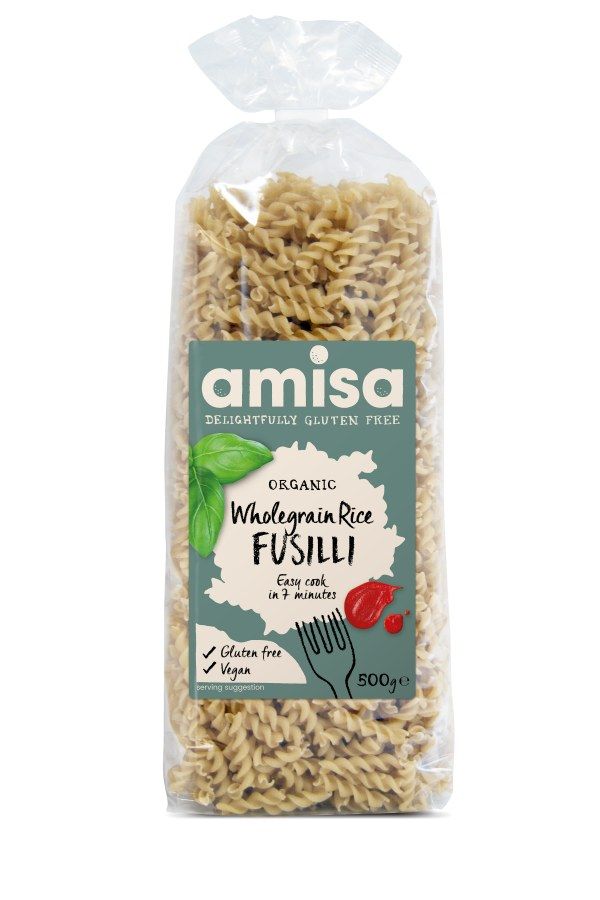 Amisa Fusilli Pure Wholegrain Rice Organic Gluten Free 500g