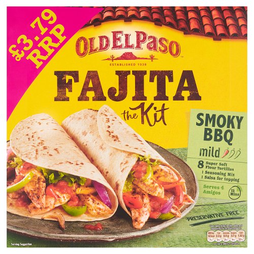 Old El Paso Bbq Fajita Kit 4X500G £3.79 Pmp