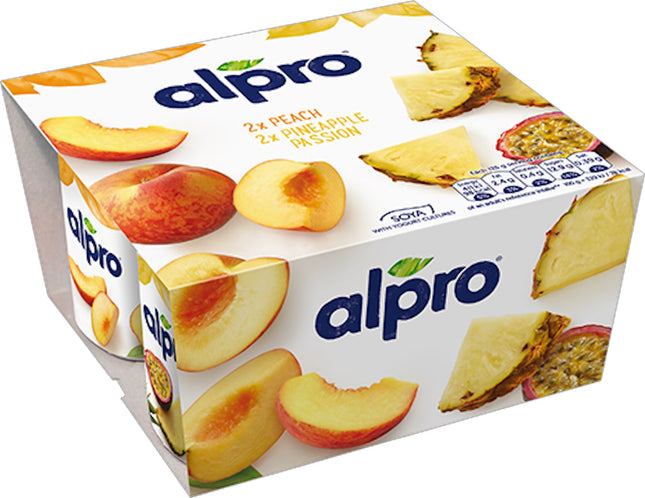 Alpro Peach and Pineapple Passion Yoghurt Alternative 4 x 125ml