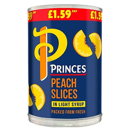 Princes Peach Slices in Light Syrup 410g PMP £1.59