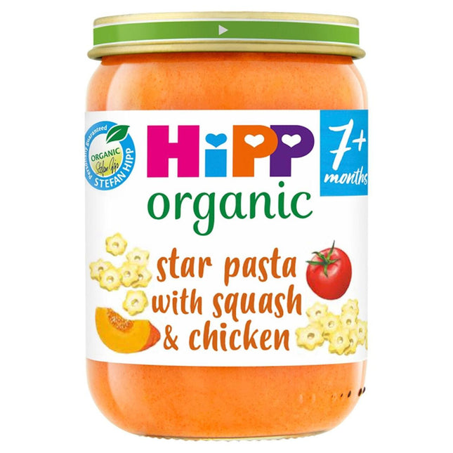 Hipp Organic Star Pasta With Squash Chicken Baby Food Jar 7+ Months 190g - H1