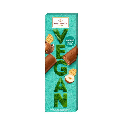 Niederegger Vegan Nougat Alternative To Milk Chocolate Praline Loaves With Crispy Wafer Pieces