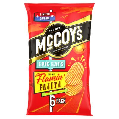 McCoy's Epic Eats Flamin' Fajita Multipack Crisps 6 Pack