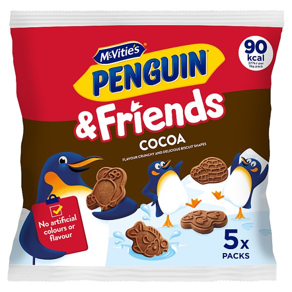 McVitie's Mini Penguin Cocoa Multipack Biscuits 5 x 20g