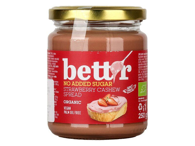 Bett'r No Added Sugar Strawberry and Cashew Spread 250g