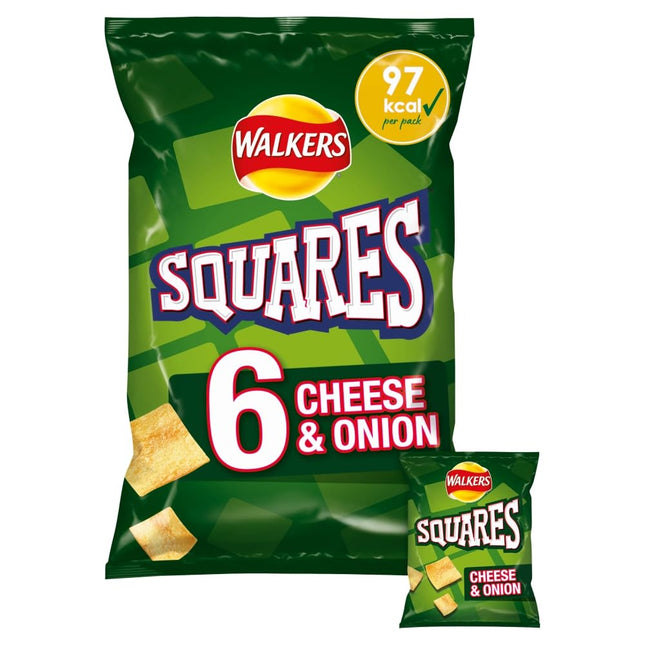 Walkers Squares Cheese & Onion Multipack 6x22g