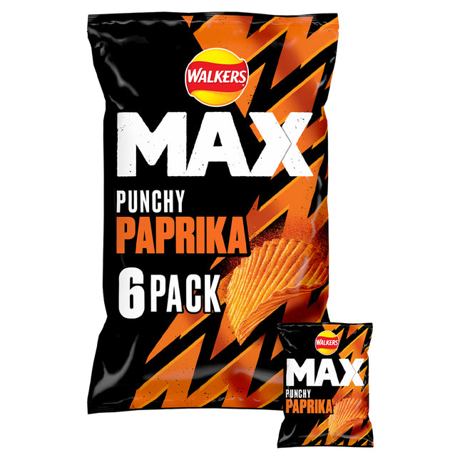 Walkers MAX Paprika Multipack 6x27g