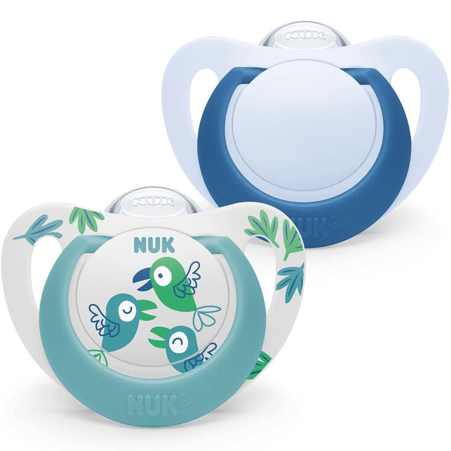 Nuk Star Soother Size 2 Blue 6-18M 2 Pack