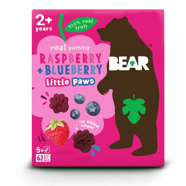 Bear Little Paws Raspberry & Blueberry 5X20G