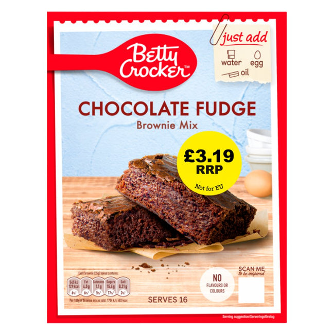 Betty Crocker Brownie Chocolate Fudge 4x415G £3.19 PMP