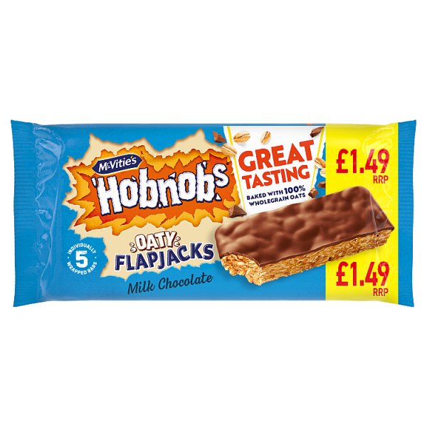 McVitie's Hobnobs Milk Chocolate Oaty Flapjacks 5 Pack PMP £1.49 142.9g